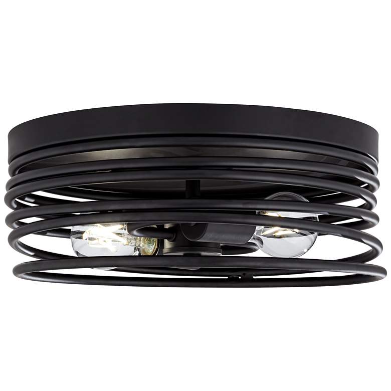 Image 5 Possini Euro Beardsley 13" Wide Black 2-Light Ceiling Light more views