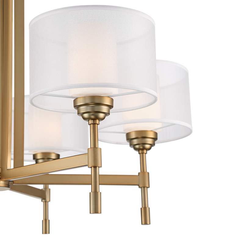 Image 4 Possini Euro Beauchamp 32 inch Wide Gold Double Shade 6-Light Chandelier more views