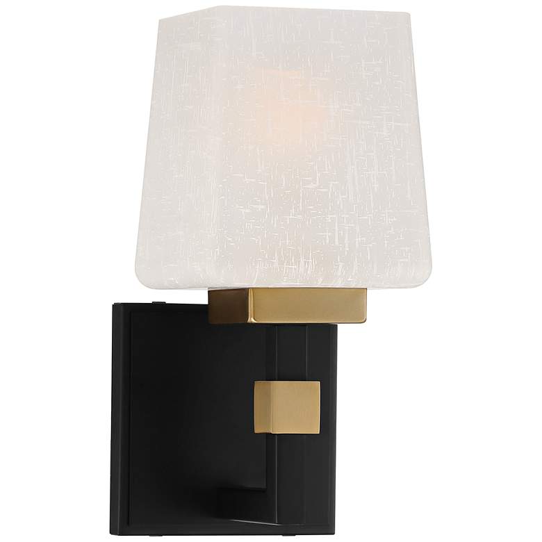Image 2 Possini Euro Beauregard 10 inch High Black and Gold Wall Sconce