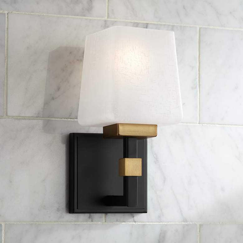 Image 2 Possini Euro Beauregard 10" High Black and Gold Wall Sconce