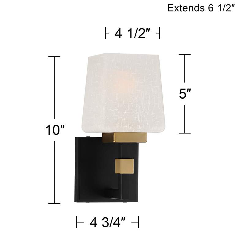 Image 7 Possini Euro Beauregard 10" High Black and Gold Wall Sconce more views