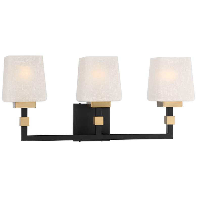 Image 4 Possini Euro Beauregard 21 3/4 inch Wide Black and Gold 3-Light Bath Light more views