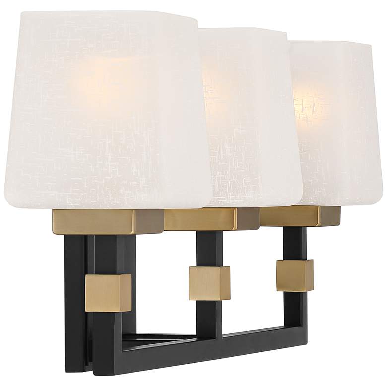 Image 6 Possini Euro Beauregard 21 3/4" Wide Black and Gold 3-Light Bath Light more views