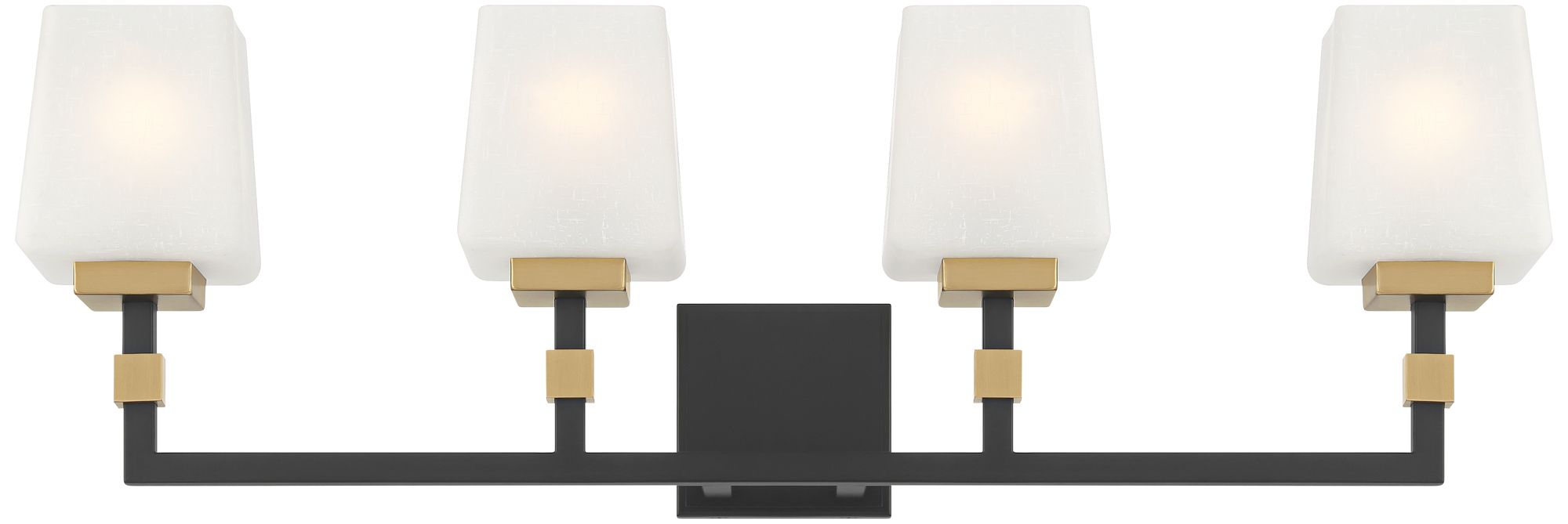 Possini Euro Beauregard 30" Wide Black and Gold 4-Light Bath Light