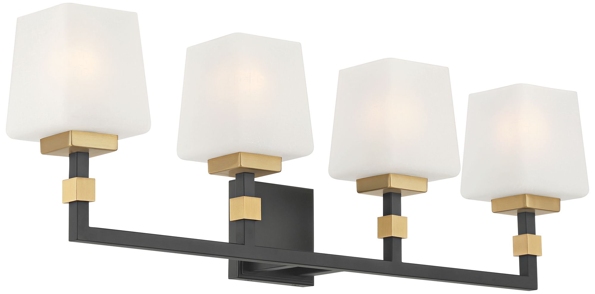 Image 6 Possini Euro Beauregard 30" Wide Black and Gold 4-Light Bath Light more views