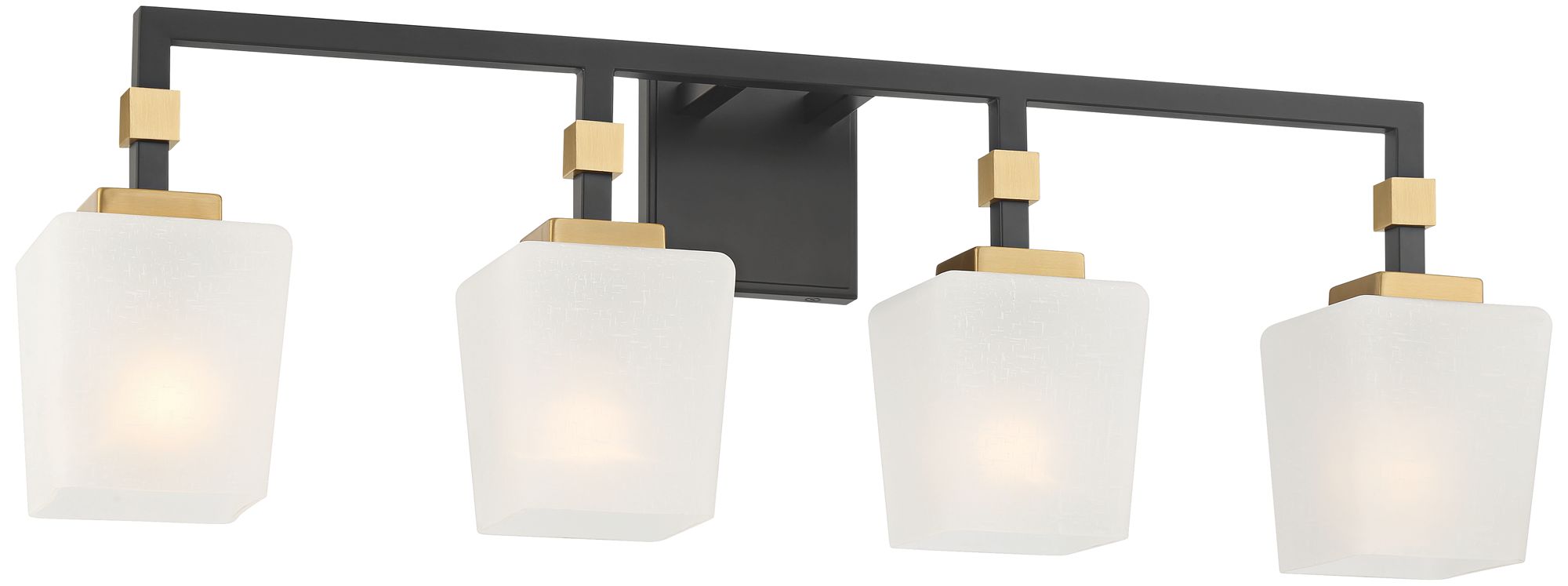 Possini Euro Beauregard 30" Wide Black and Gold 4-Light Bath Light