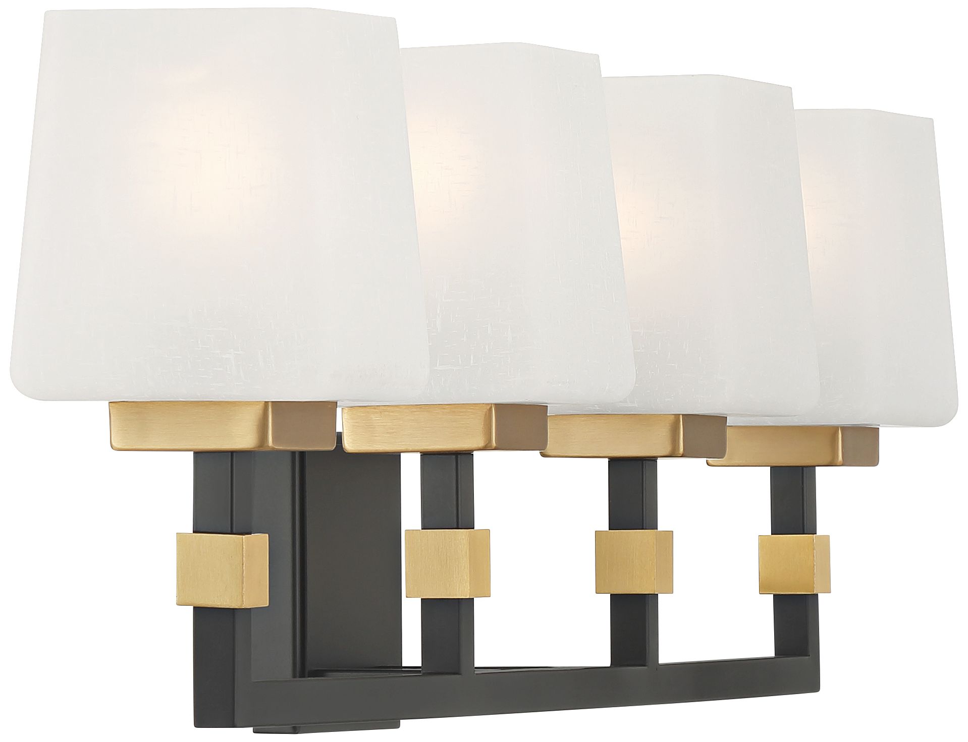 Possini Euro Beauregard 30" Wide Black and Gold 4-Light Bath Light