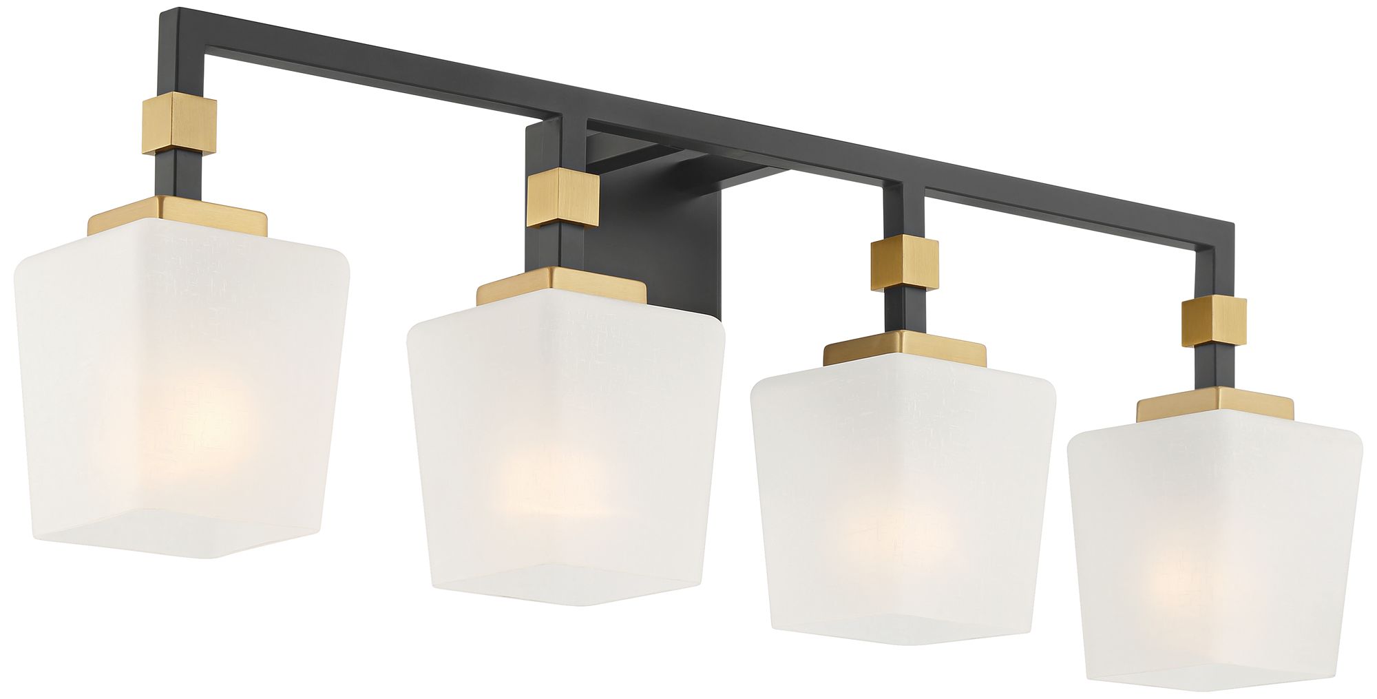 Possini Euro Beauregard 30" Wide Black and Gold 4-Light Bath Light