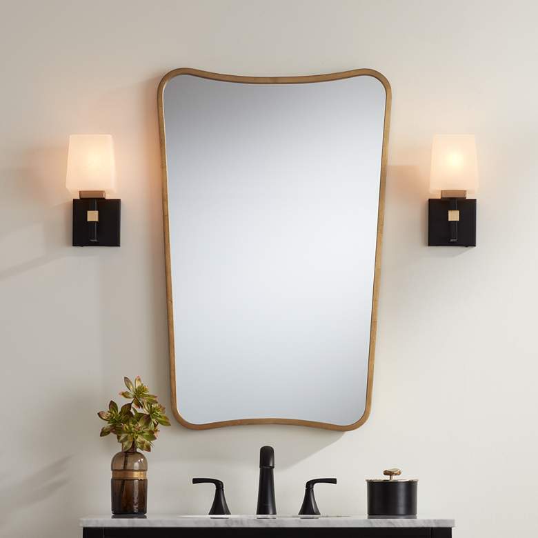 Image 2 Possini Euro Beauregard Wall Sconce Set with Uttermost Segundo Wall Mirror