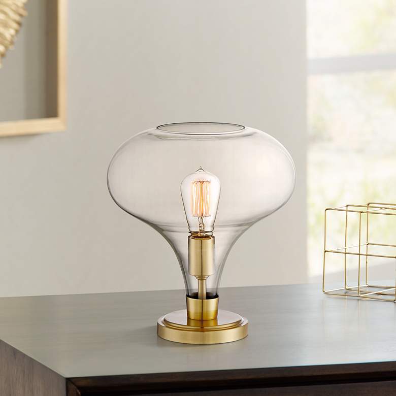 Image 1 Possini Euro Becca 12 1/4 inch High Glass Accent Table Lamp