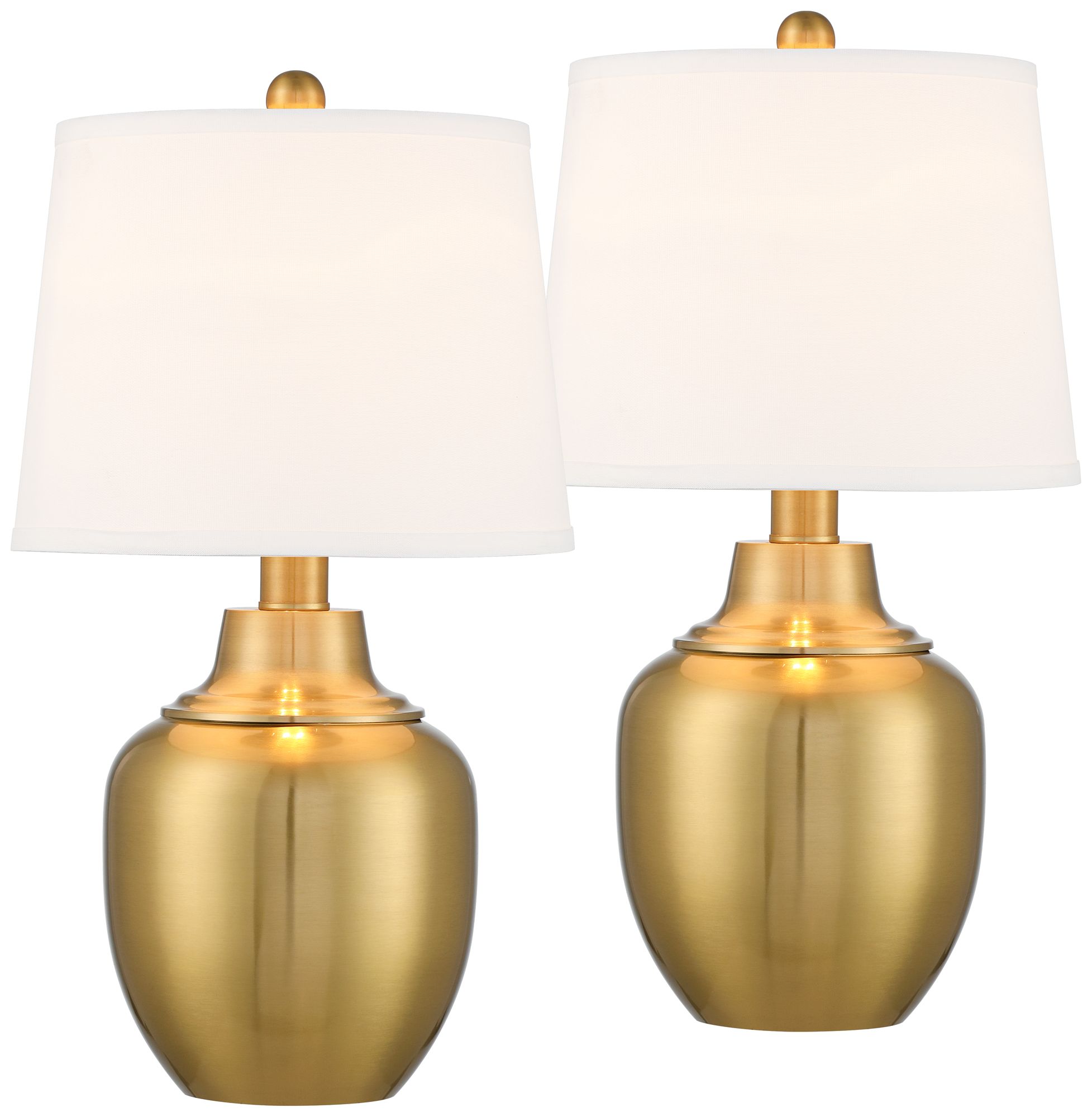 Image 2 Possini Euro Becca 22" High Urn Brass Finish Table Lamps Set of 2