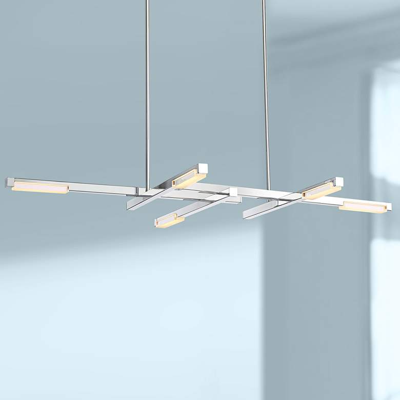 Image 1 Possini Euro Beemer 31" Wide LED Chrome Linear Chandelier