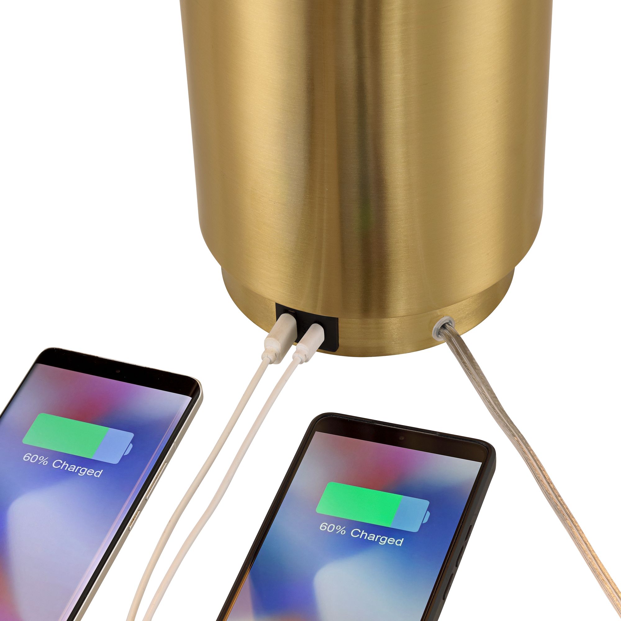 Image 7 Possini Euro Belfast 25 1/2" High Brass Metal USB Table Lamp Set of 2 more views