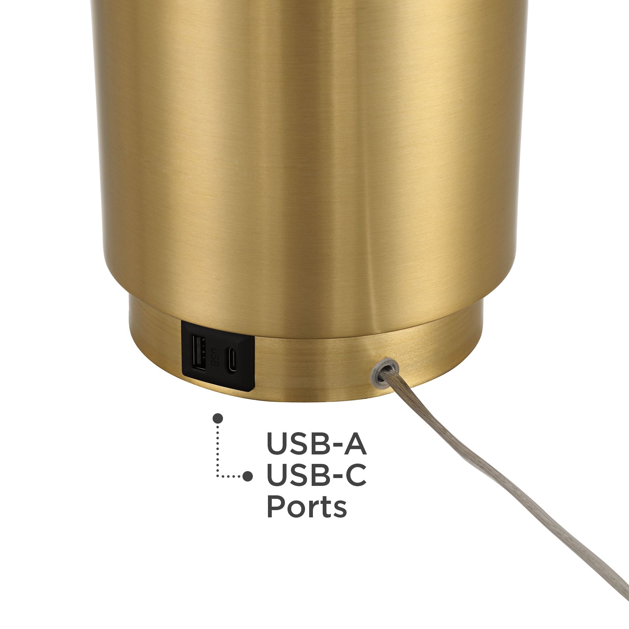 Possini Euro Belfast 25 1/2" High Brass Metal USB Table Lamp Set of 2