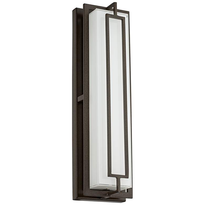Image 2 Possini Euro Belfonte 16 1/4" High Bronze Modern LED Wall Sconce