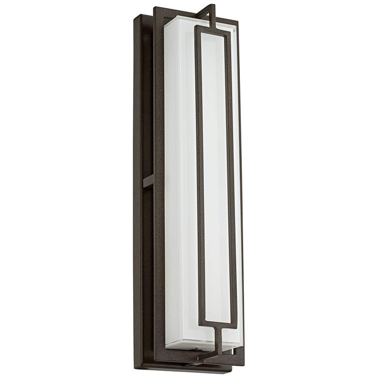 Image 2 Possini Euro Belfonte 16 1/4 inch High Bronze Modern LED Wall Sconce