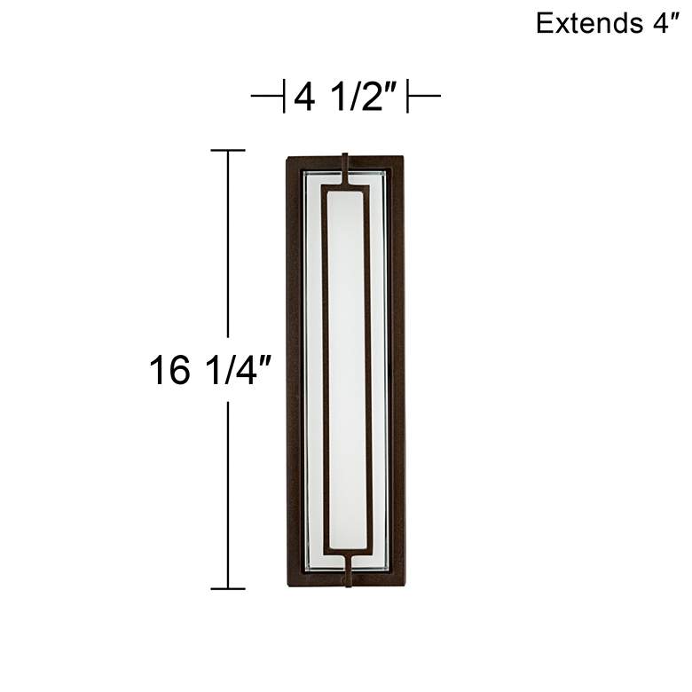 Image 6 Possini Euro Belfonte 16 1/4 inch High Bronze Modern LED Wall Sconce more views