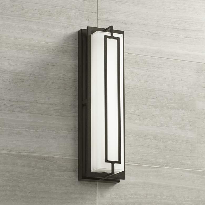 Image 5 Possini Euro Belfonte 16 1/4"H Bronze LED Outdoor Wall Light Set of 2 more views