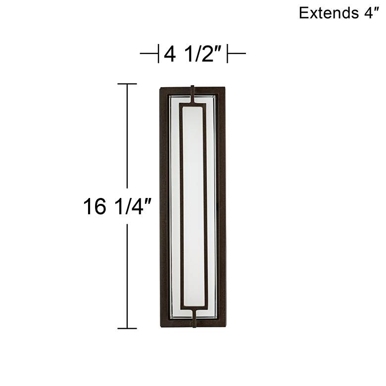 Image 6 Possini Euro Belfonte 16 1/4 inchH Bronze LED Outdoor Wall Light Set of 2 more views