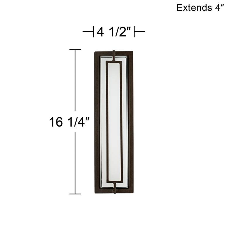 Image 6 Possini Euro Belfonte 16 1/4"H Bronze LED Outdoor Wall Light Set of 2 more views