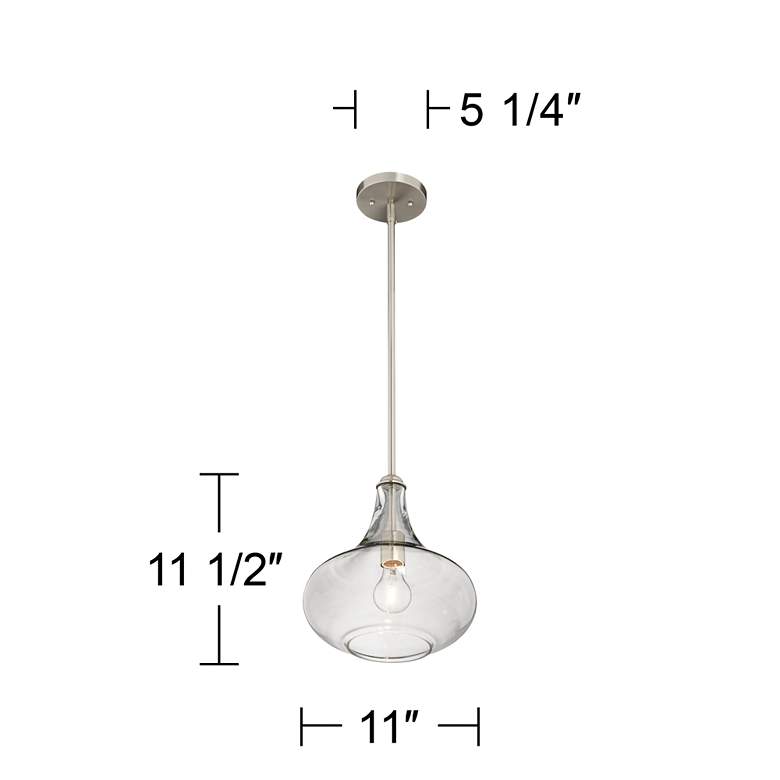 Image 7 Possini Euro Belford 11 inch Brushed Nickel Handcrafted Glass Mini Pendant more views