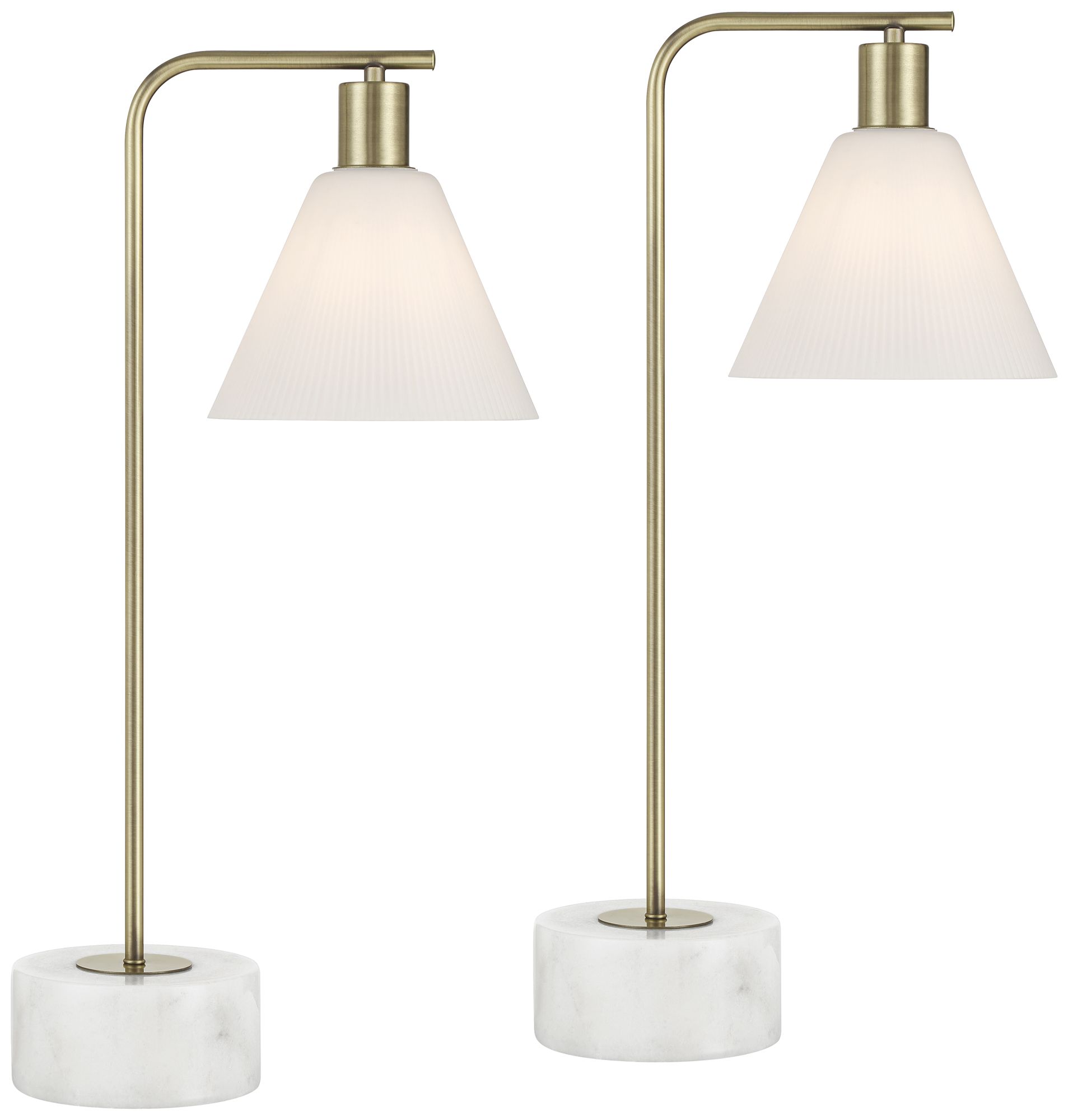 Image 2 Possini Euro Bella 24 1/2" High Brass 1-Light Table Lamp Set of 2