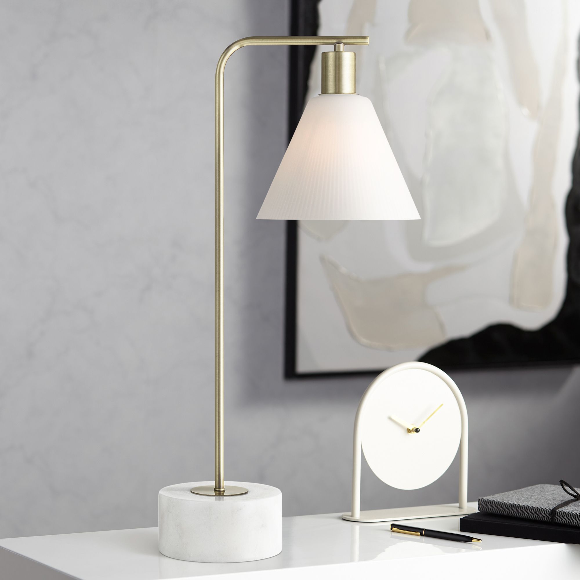 Possini Euro Bella 24 1/2" High Brass 1-Light Table Lamp Set of 2