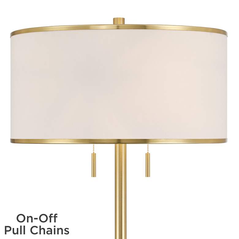 Image 3 Possini Euro Bellini 65" Gold and Faux Marble USB Table Floor Lamp more views