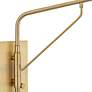 Possini Euro Bellini Warm Gold Plug-In Swing Arm Wall Lamps Set of 2