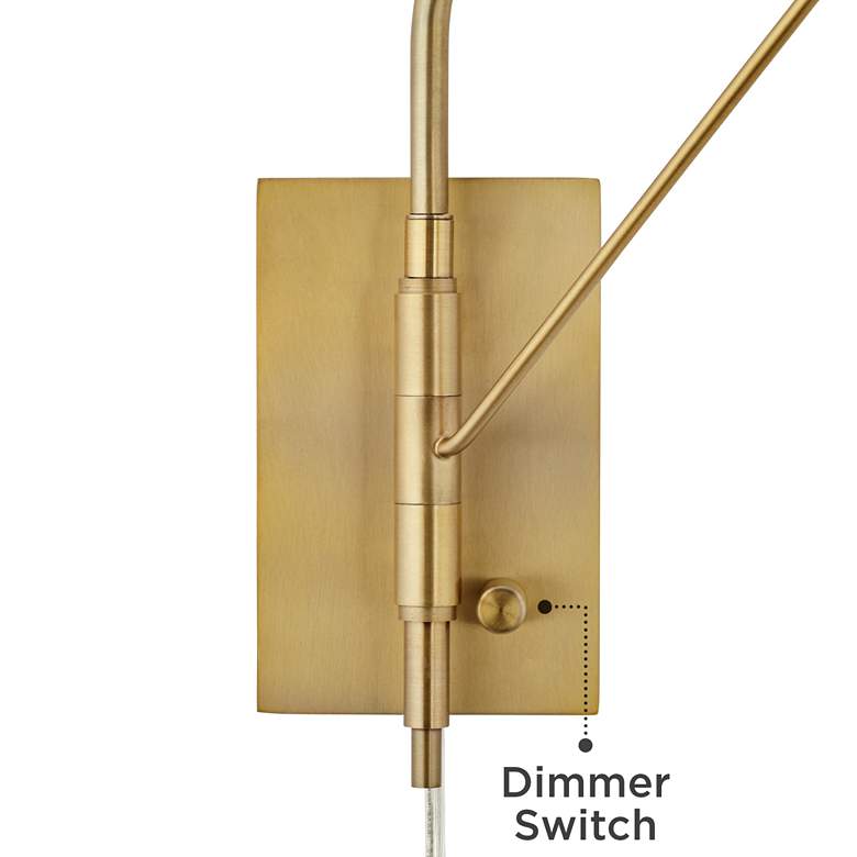 Image 4 Possini Euro Bellini Warm Gold Plug-In Swing Arm Wall Lamps Set of 2 more views