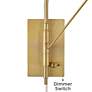 Possini Euro Bellini Warm Gold Plug-In Swing Arm Wall Lamps Set of 2