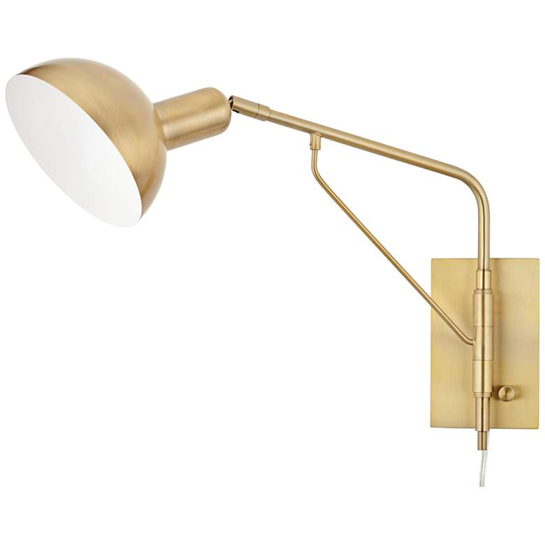 Image 6 Possini Euro Bellini Warm Gold Plug-In Swing Arm Wall Lamps Set of 2 more views