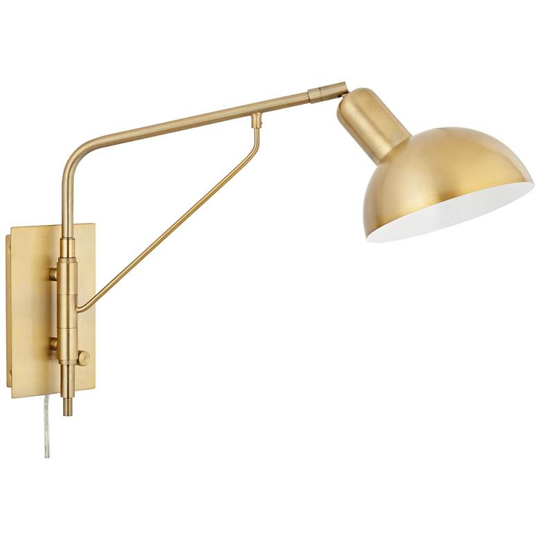 Image 7 Possini Euro Bellini Warm Gold Plug-In Swing Arm Wall Lamps Set of 2 more views