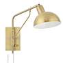 Possini Euro Bellini Warm Gold Swing Arm Plug-In Wall Lamp
