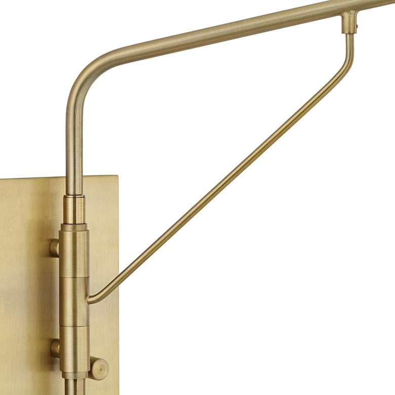 Image 4 Possini Euro Bellini Warm Gold Swing Arm Plug-In Wall Lamp more views