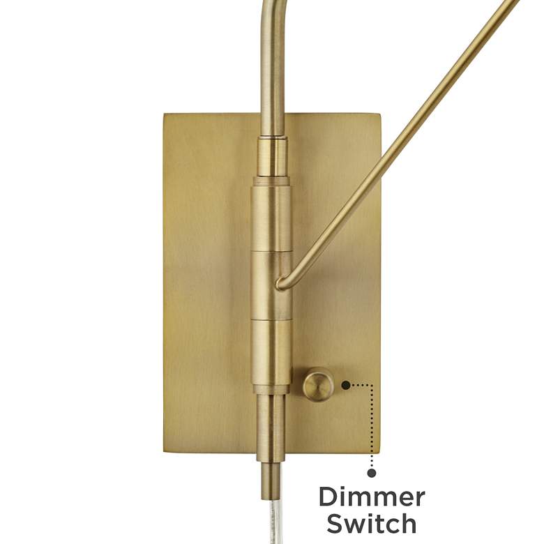 Image 5 Possini Euro Bellini Warm Gold Swing Arm Plug-In Wall Lamp more views