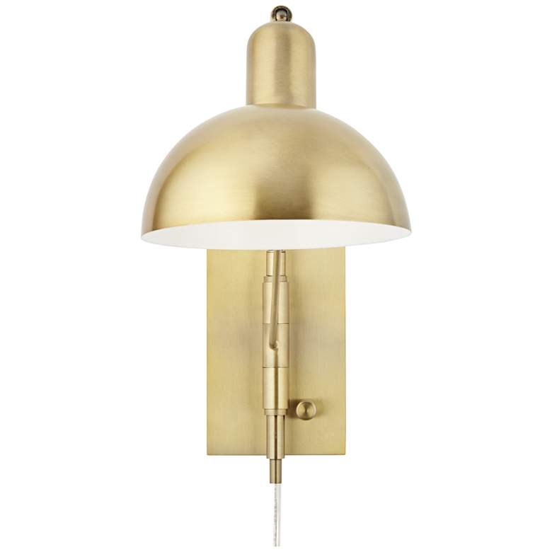 Image 6 Possini Euro Bellini Warm Gold Swing Arm Plug-In Wall Lamp more views