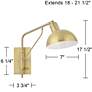 Possini Euro Bellini Warm Gold Swing Arm Plug-In Wall Lamp