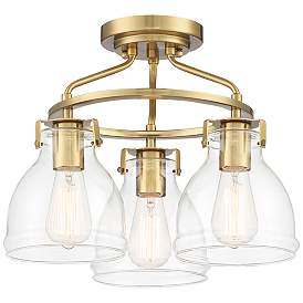 Image5 of Possini Euro Bellis 14 1/2" Plated Soft Gold 3-Light Ceiling Light more views