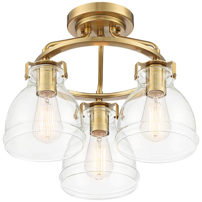 Image 7 Possini Euro Bellis 14 1/2" Plated Soft Gold 3-Light Ceiling Light more views