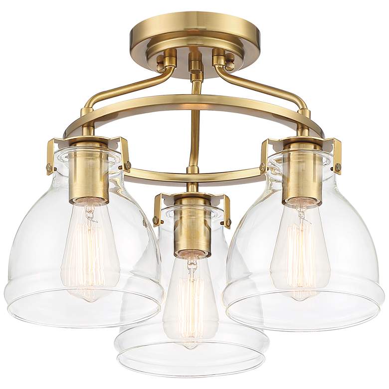 Possini Euro Bellis 14 1/2&quot; W Plated Soft Gold 3-Light Ceiling Light more views
