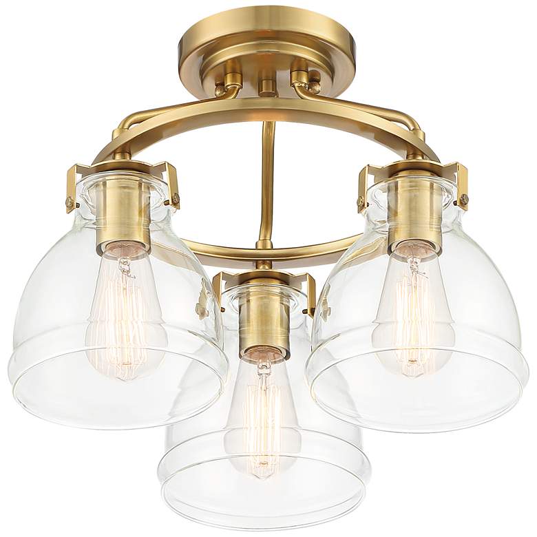 Possini Euro Bellis 14 1/2&quot; W Plated Soft Gold 3-Light Ceiling Light more views