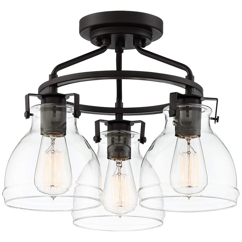 Image 2 Possini Euro Bellis 14 1/2" Wide 3-Light Ceiling Light