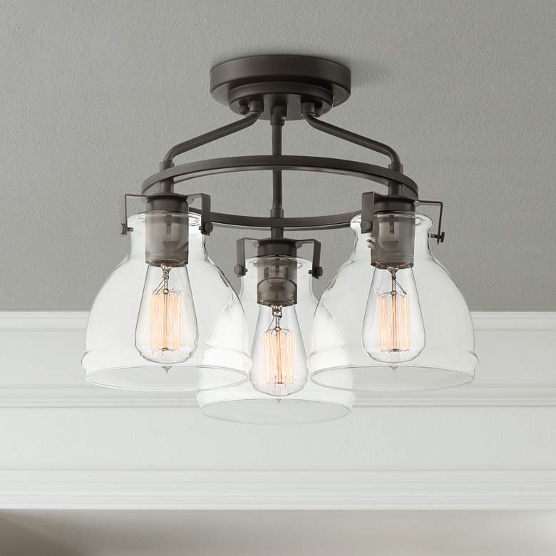 Image 1 Possini Euro Bellis 14 1/2" Wide 3-Light Ceiling Light