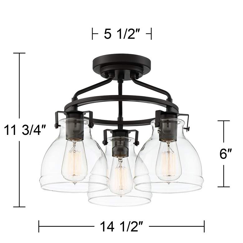 Image 7 Possini Euro Bellis 14 1/2 inch Wide 3-Light Ceiling Light more views