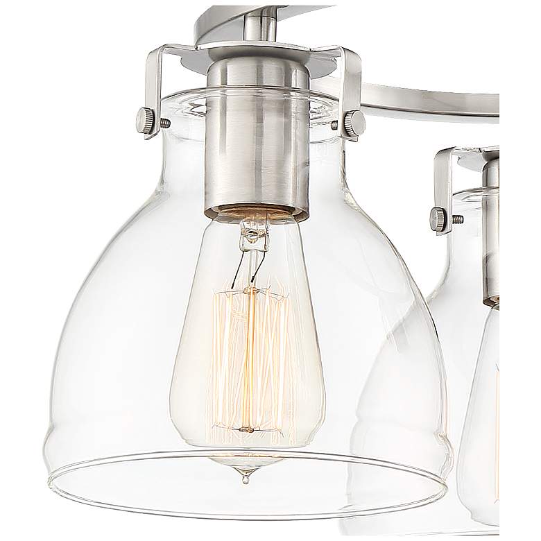 Image 3 Possini Euro Bellis 14 1/2" Wide Brushed Nickel 3-Light Ceiling Light more views