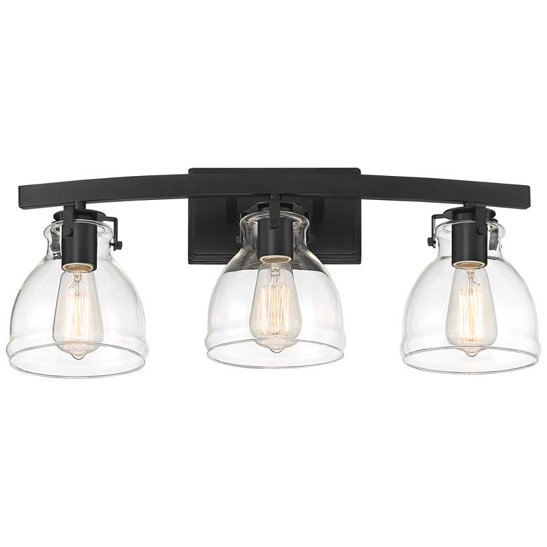 Image 2 Possini Euro Bellis 22 3/4" Wide Black 3-Light Bath Light