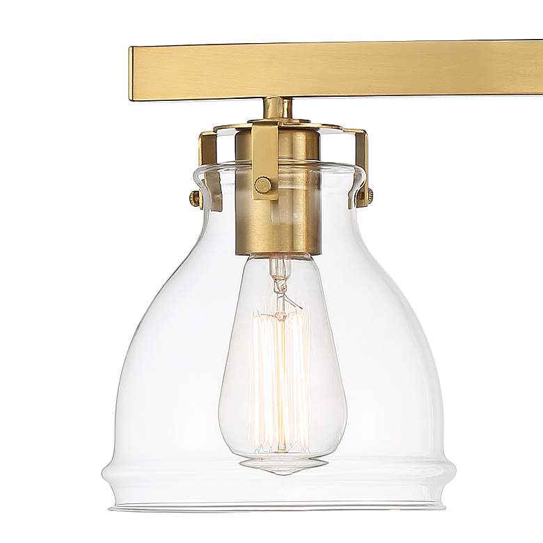 Image 3 Possini Euro Bellis 23 1/2" Wide Clear Glass and Soft Gold Bath Light more views