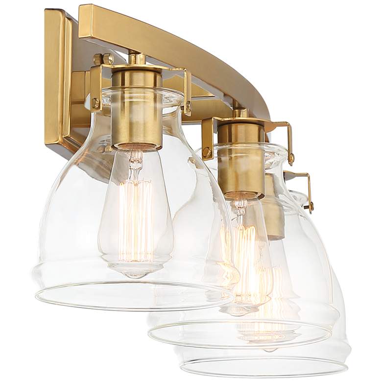 Image 6 Possini Euro Bellis 23 1/2 inch Wide Clear Glass and Soft Gold Bath Light more views