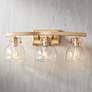Possini Euro Bellis 23 1/2" Wide Clear Glass and Soft Gold Bath Light